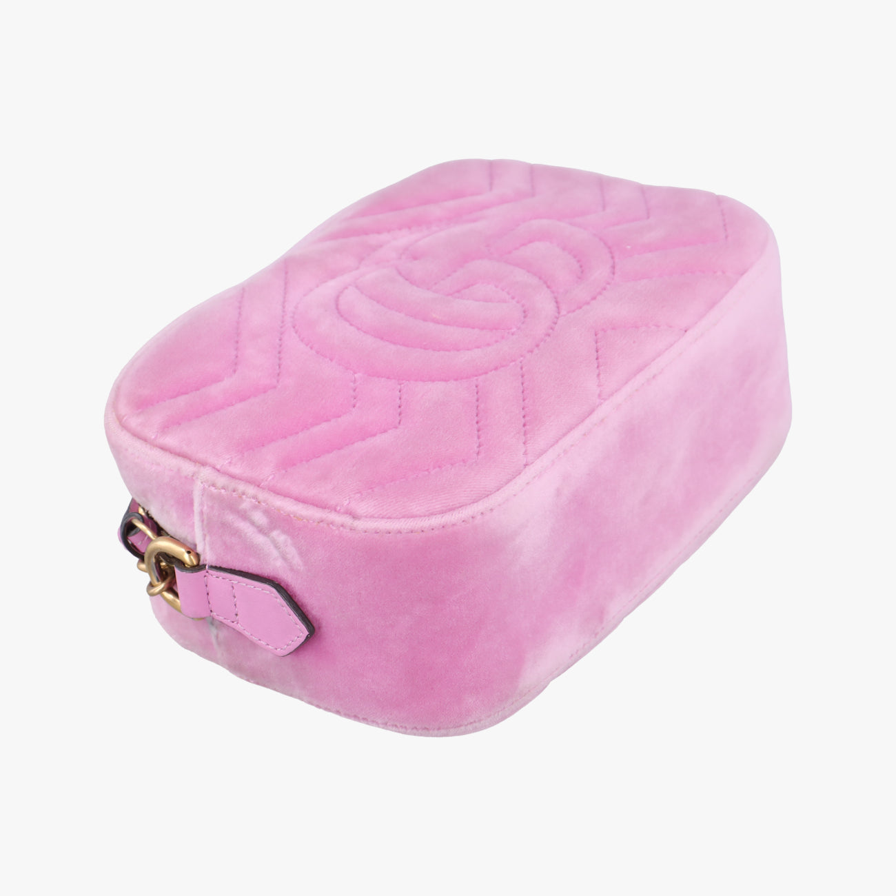 Pre-owned Gucci GG Marmont Pink velour 448065 shoulderbag | stylenewstar