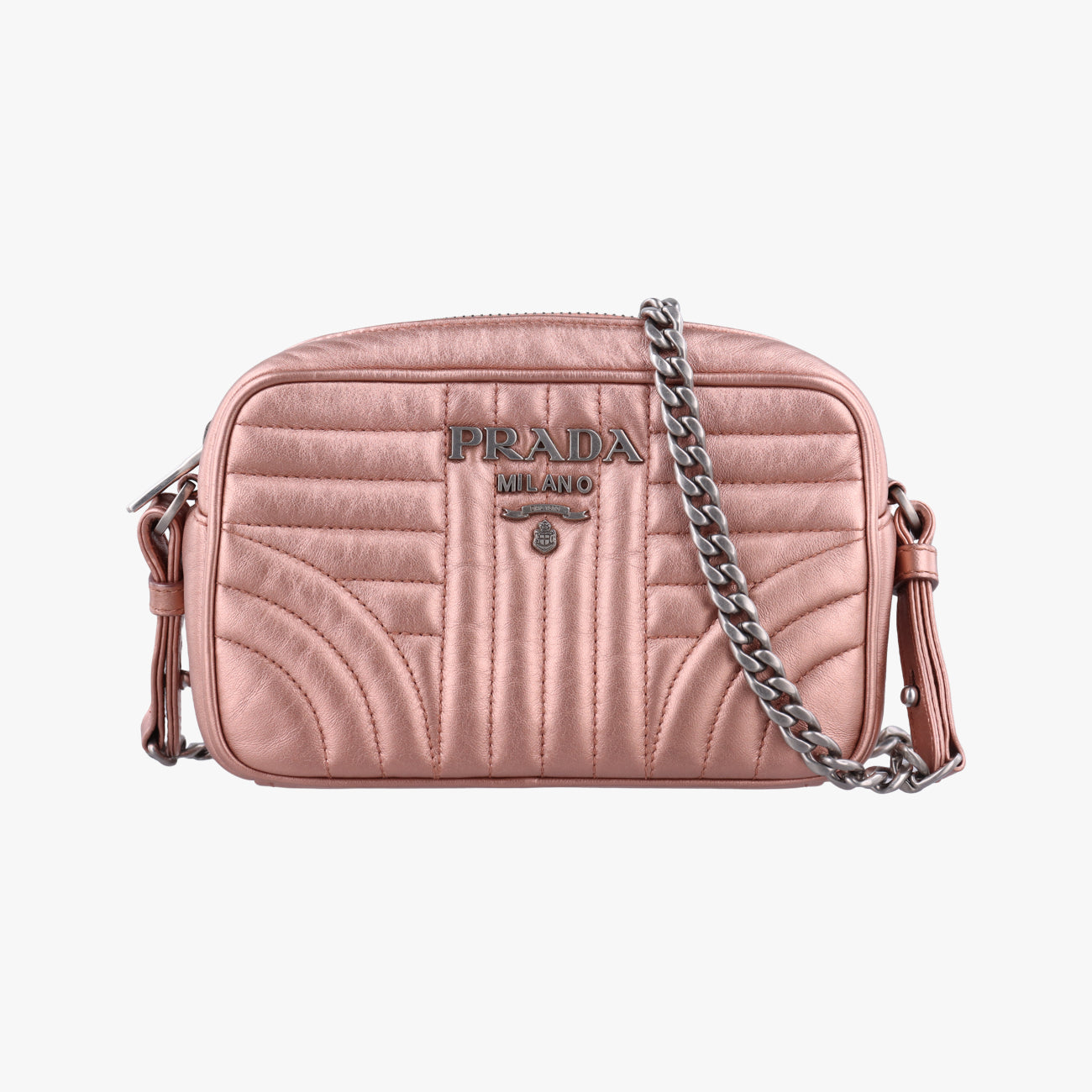 Secondhand Prada Diagramme Pink Leather 1BH084 shoulderbag | stylenewstar