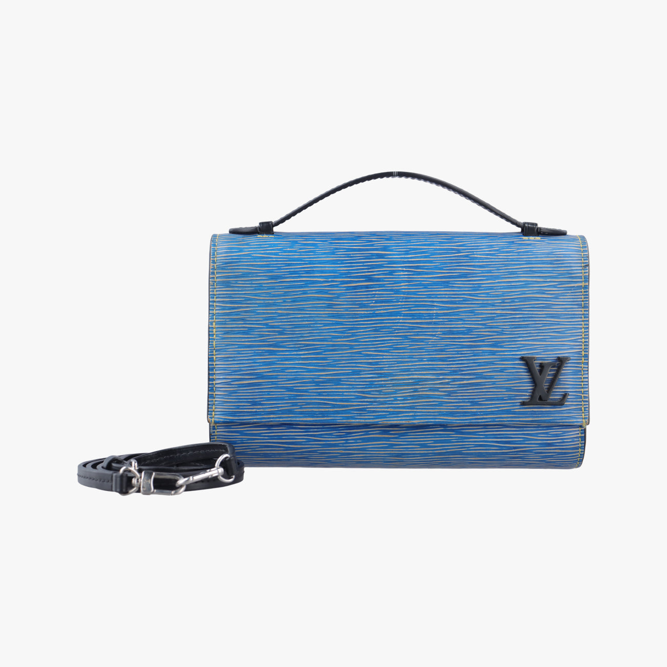 Pre-owned Louis Vuitton Clery Pochette Denim Blue Epi M54539 shoulderbag | stylenewstar