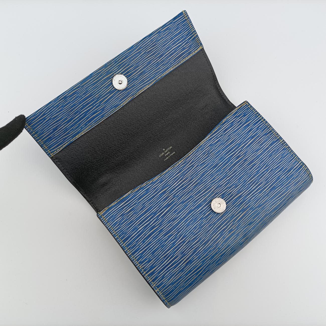 Pre-owned Louis Vuitton Clery Pochette Denim Blue Epi M54539 shoulderbag | stylenewstar