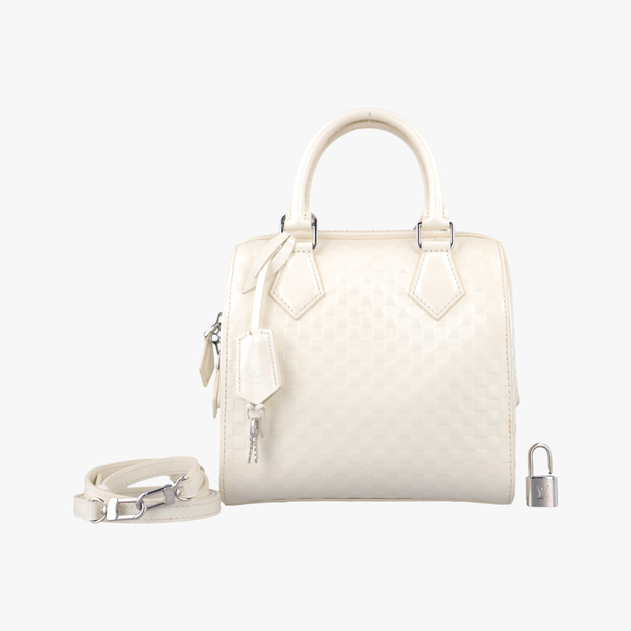Pre-owned Louis Vuitton Speedy Cube MM CREME Damier Facets M48904 shoulderbag | stylenewstar
