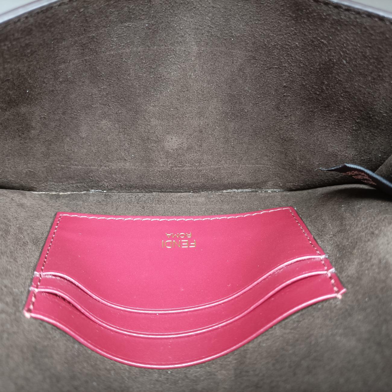 Vintage Fendi Baguette Mini Burgundy Leather 8BS039 shoulderbag | stylenewstar