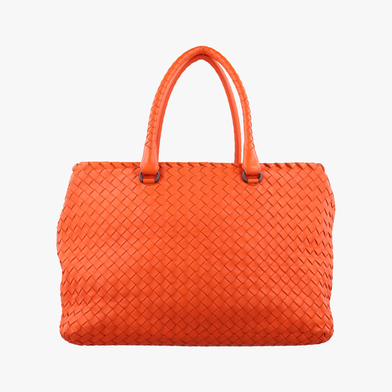 Pre-owned Bottega Veneta Intrecciato Orange lambskin  handbag | stylenewstar