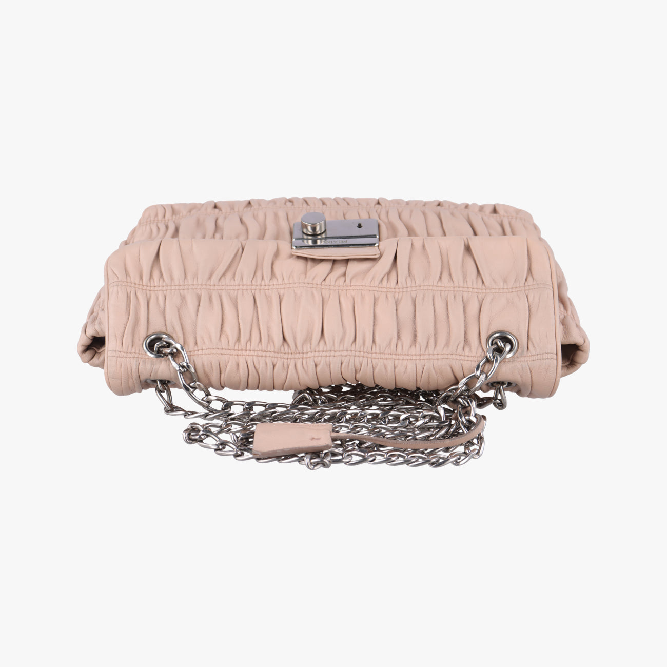 Pre-owned Prada Gaufre Logo Flap Pink Nappa Leather BT0939 shoulderbag | stylenewstar