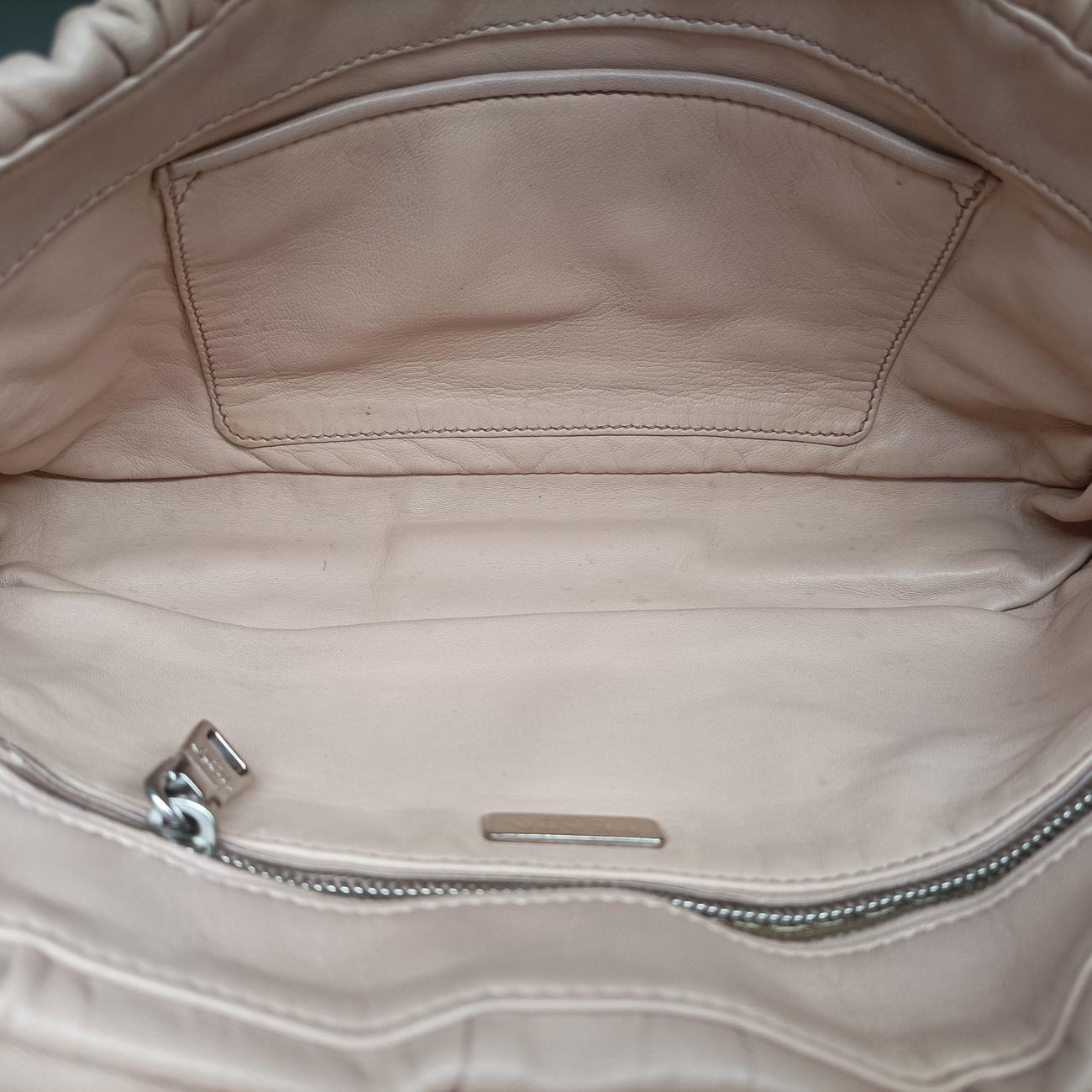 Pre-owned Prada Gaufre Logo Flap Pink Nappa Leather BT0939 shoulderbag | stylenewstar