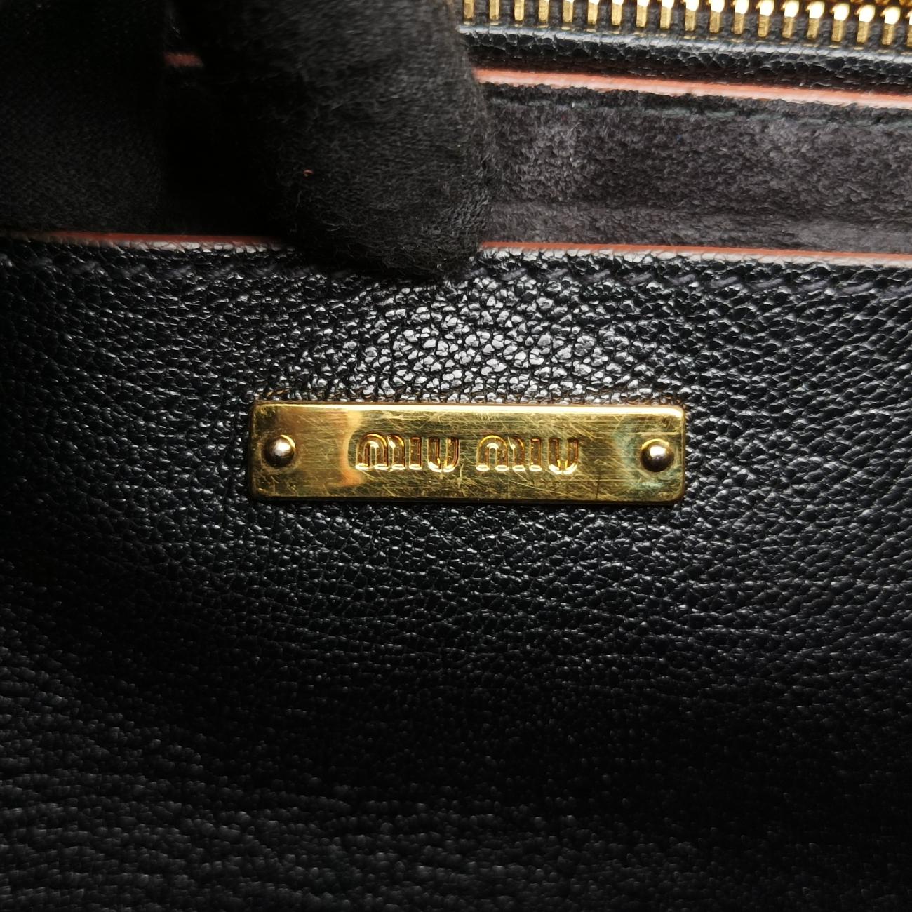 Vintage Miu Miu Miu Lady Black Leather  shoulderbag | stylenewstar