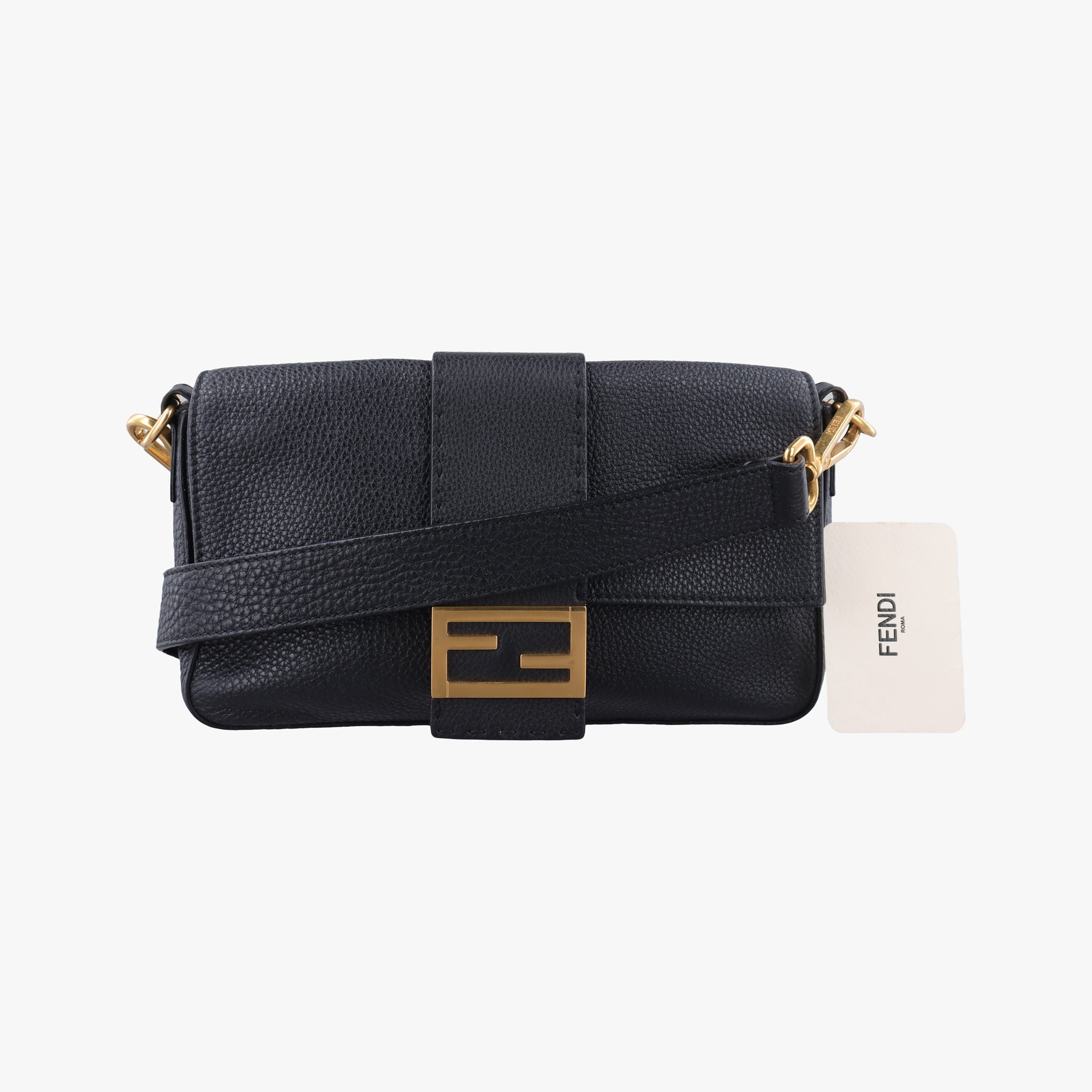 Vintage Fendi Baguette Black Leather 7VA472 shoulderbag | stylenewstar