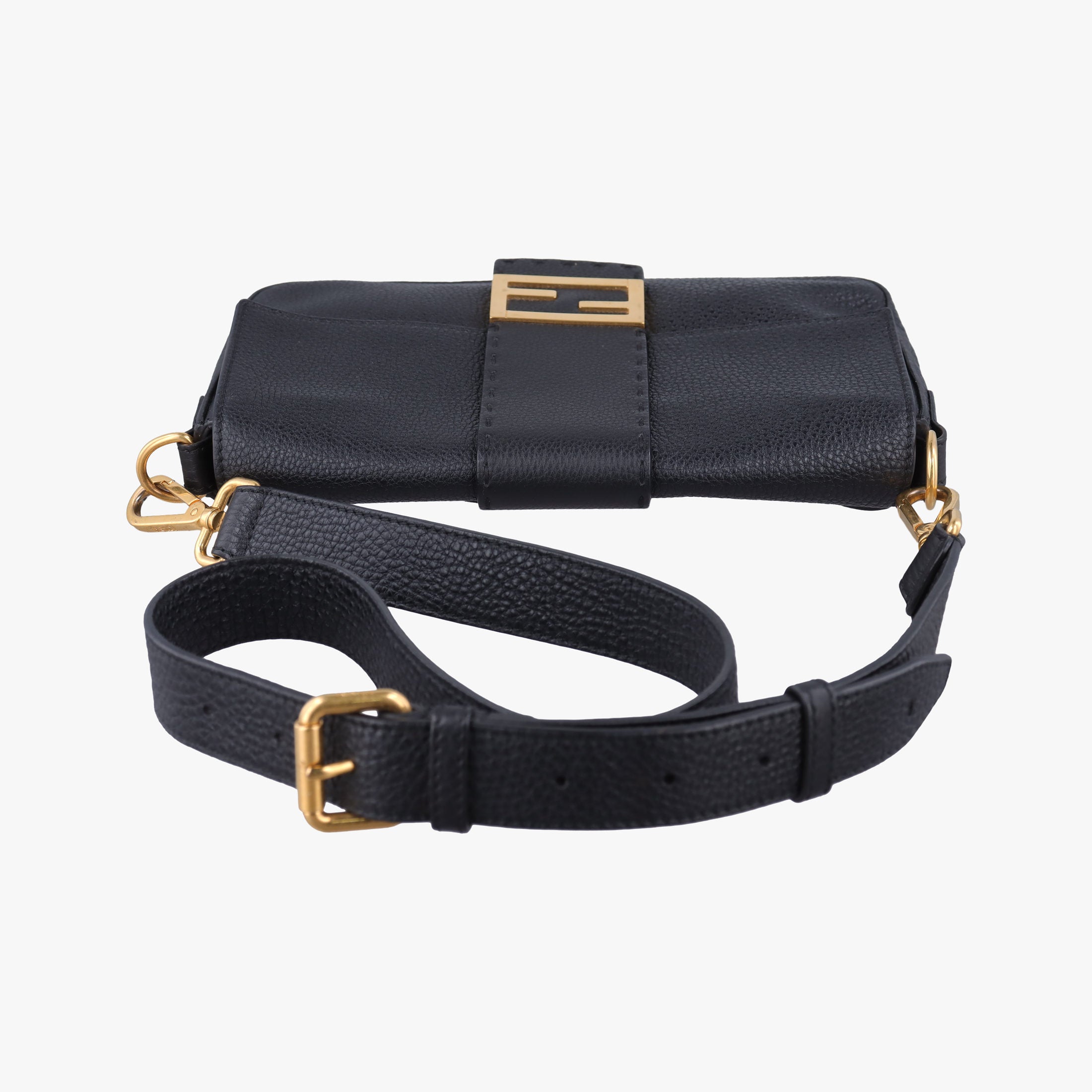 Vintage Fendi Baguette Black Leather 7VA472 shoulderbag | stylenewstar