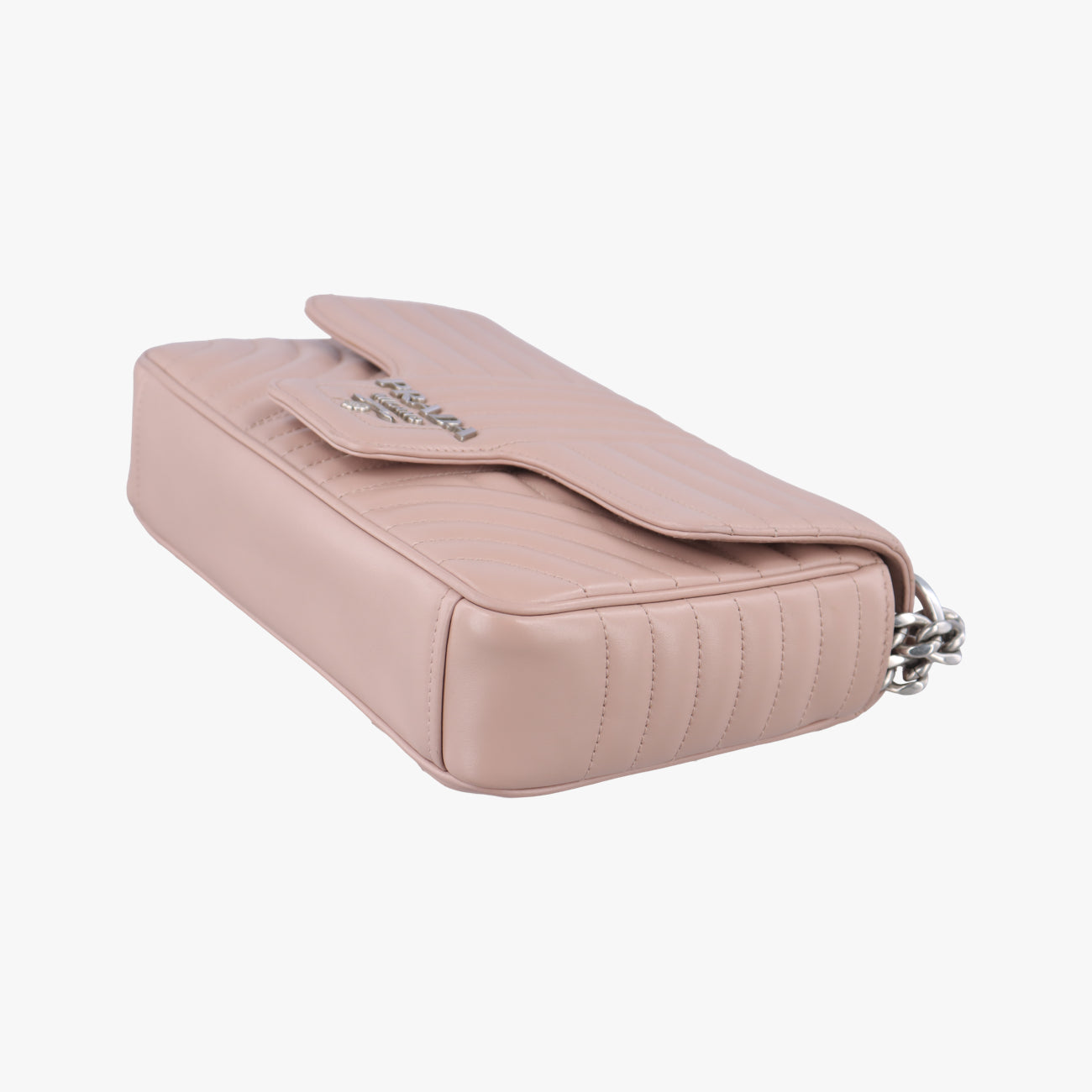 Pre-owned Prada Diagramme Pink Leather 1BD107 shoulderbag | stylenewstar