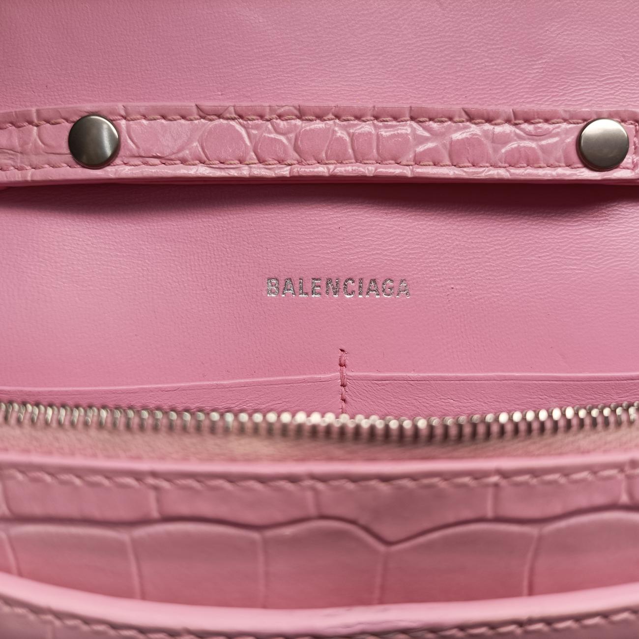 Pre-owned Balenciaga Hourglass Pink Leather  shoulderbag | stylenewstar