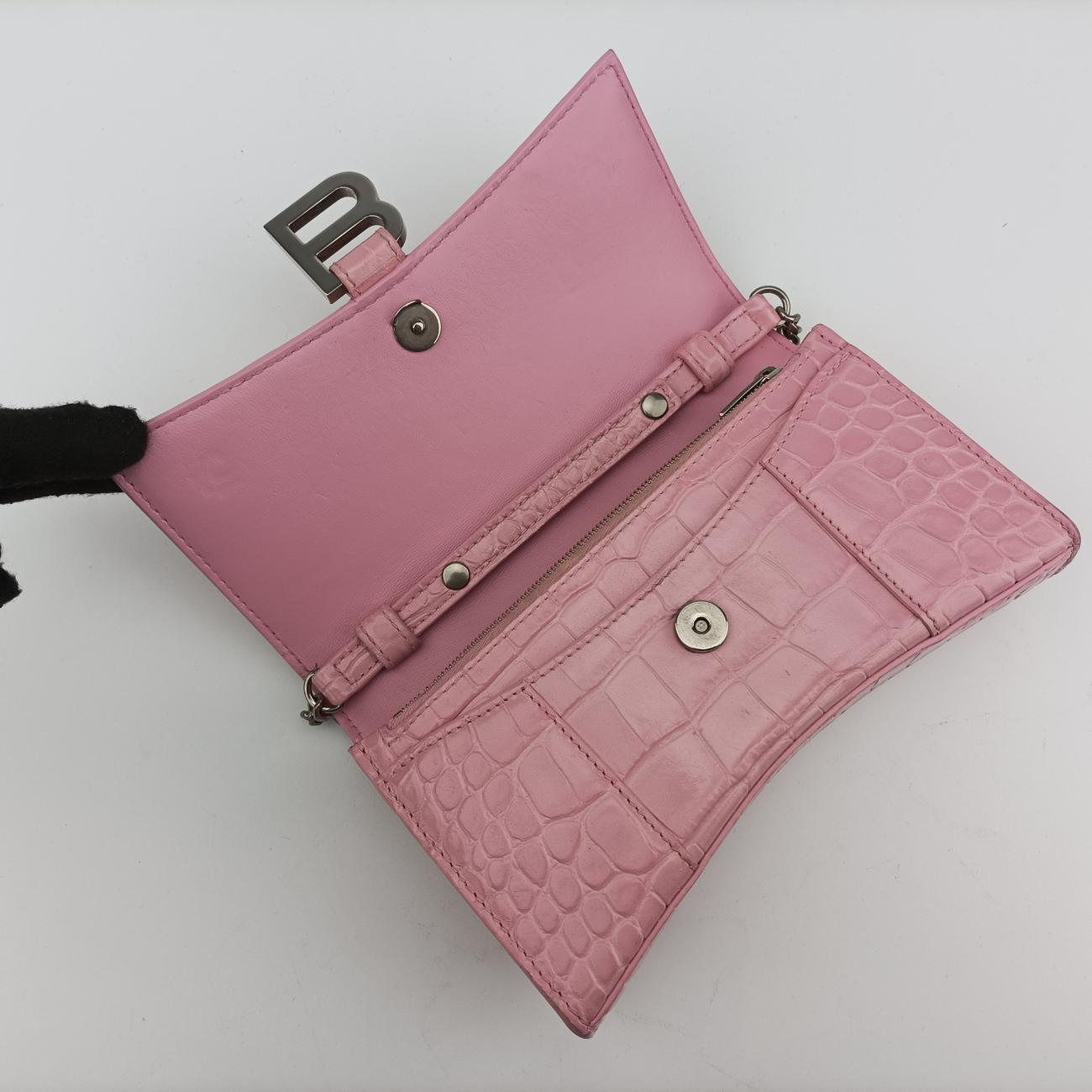 Pre-owned Balenciaga Hourglass Pink Leather  shoulderbag | stylenewstar