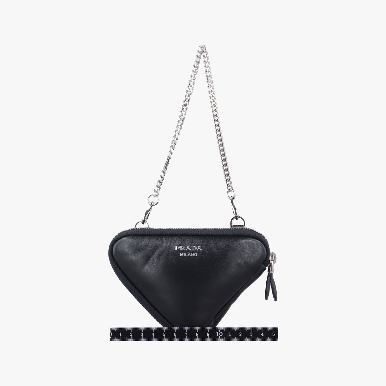 Pre-owned Prada triangle mini Black Leather 1NR015 shoulderbag | stylenewstar