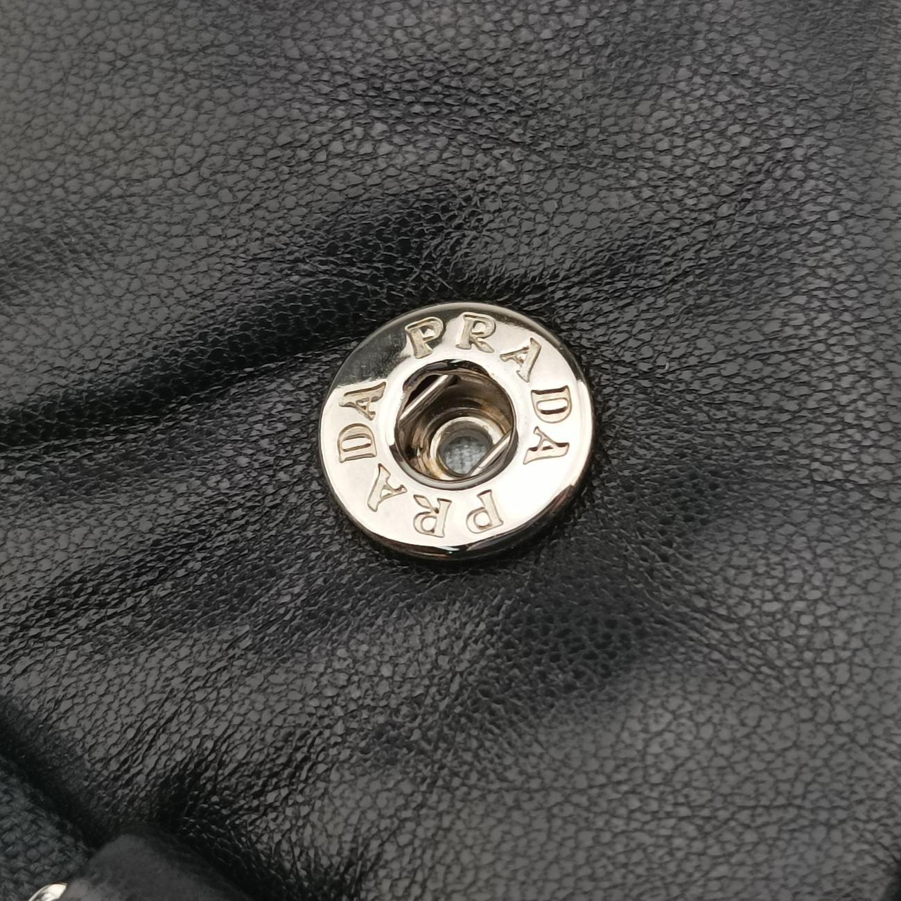 Pre-owned Prada triangle mini Black Leather 1NR015 shoulderbag | stylenewstar