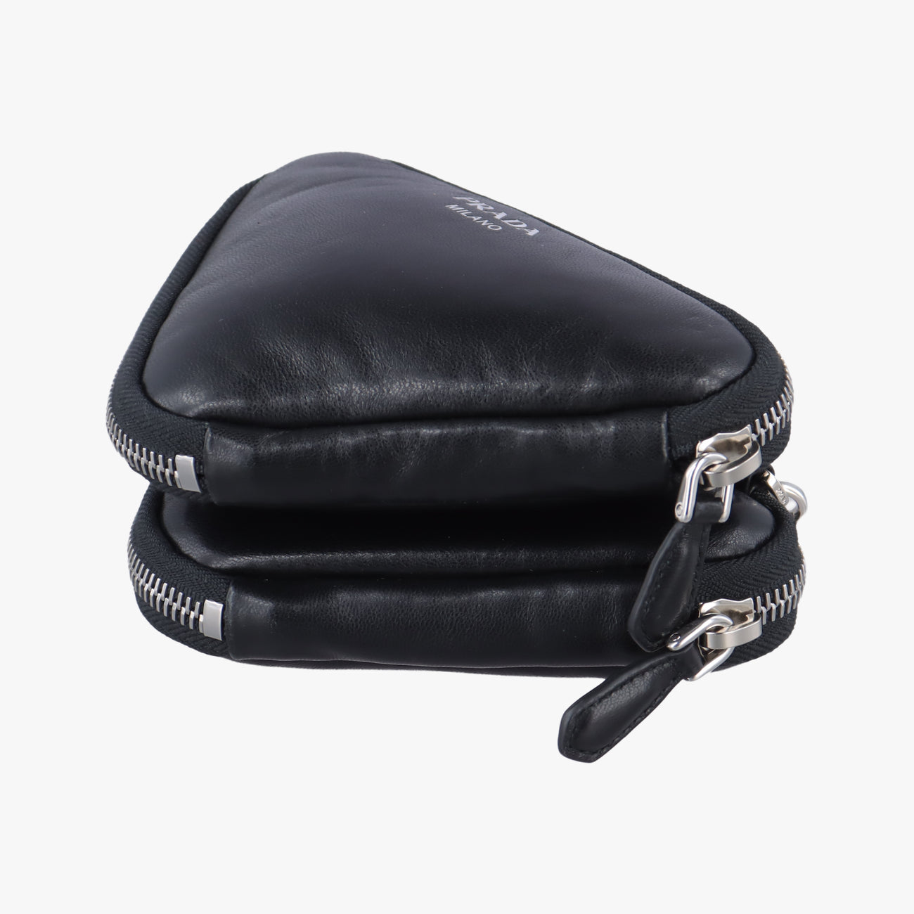 Pre-owned Prada triangle mini Black Leather 1NR015 shoulderbag | stylenewstar
