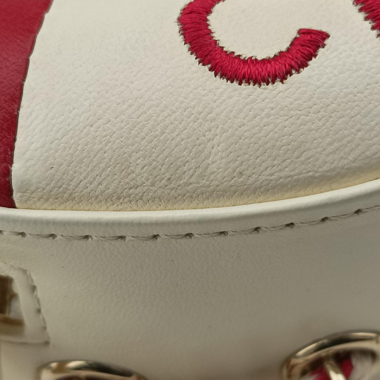 Pre-owned Chanel La Pausa Coco Lifesaver Round White×Red lambskin AS0209 shoulderbag | stylenewstar
