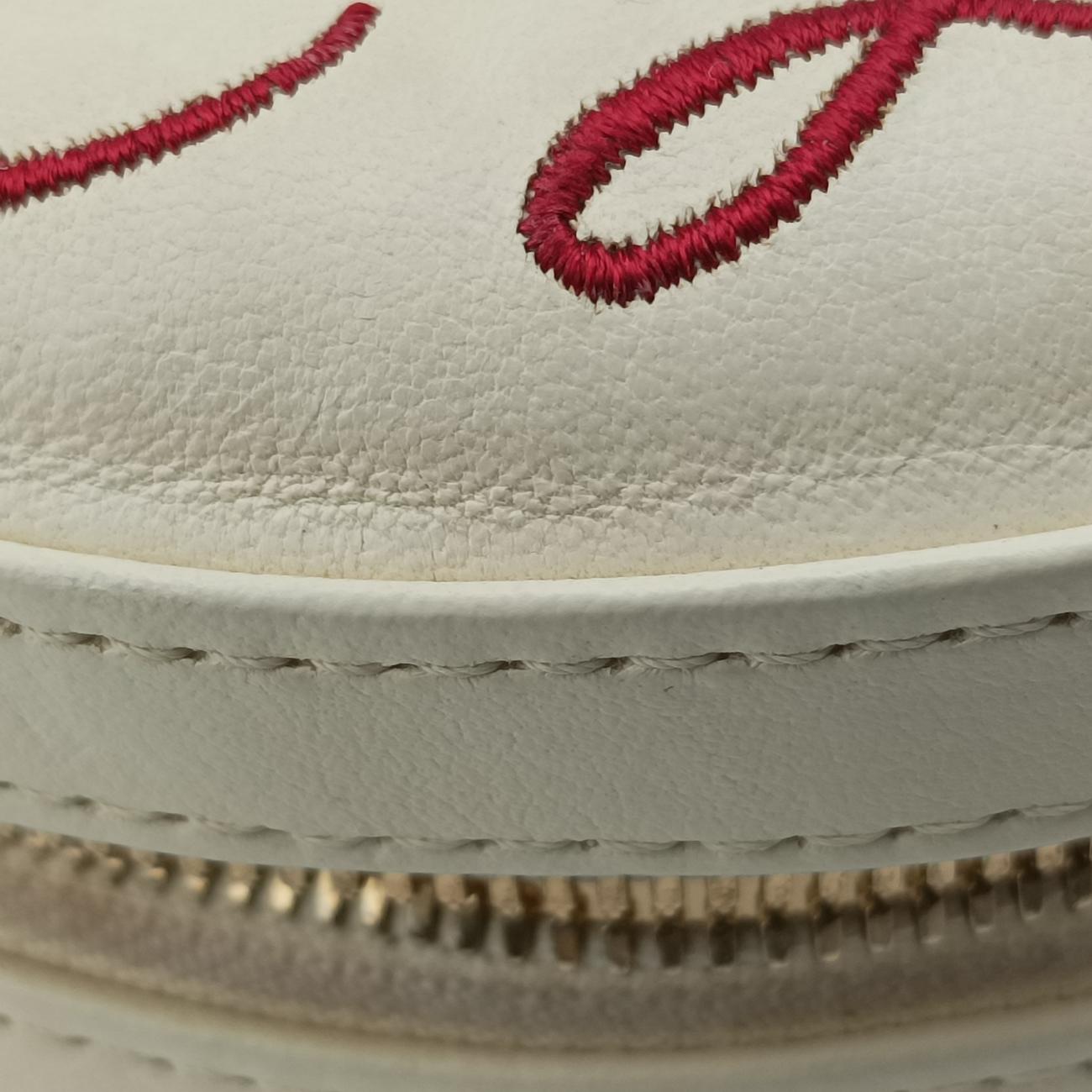 Pre-owned Chanel La Pausa Coco Lifesaver Round White×Red lambskin AS0209 shoulderbag | stylenewstar