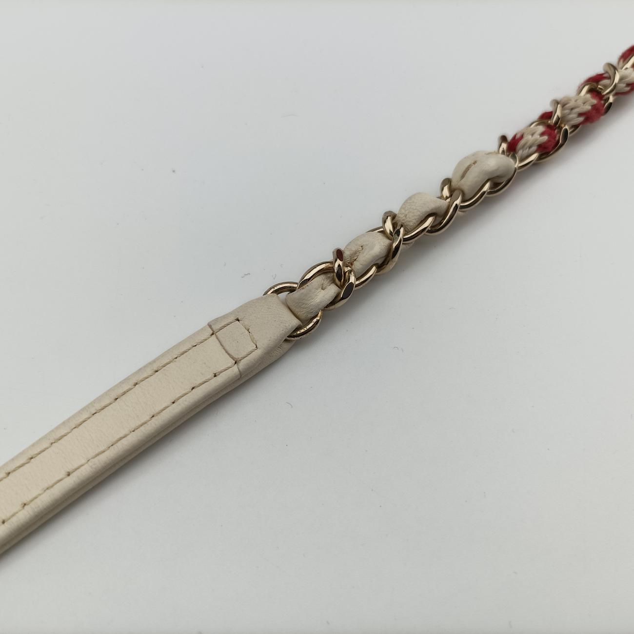 Pre-owned Chanel La Pausa Coco Lifesaver Round White×Red lambskin AS0209 shoulderbag | stylenewstar