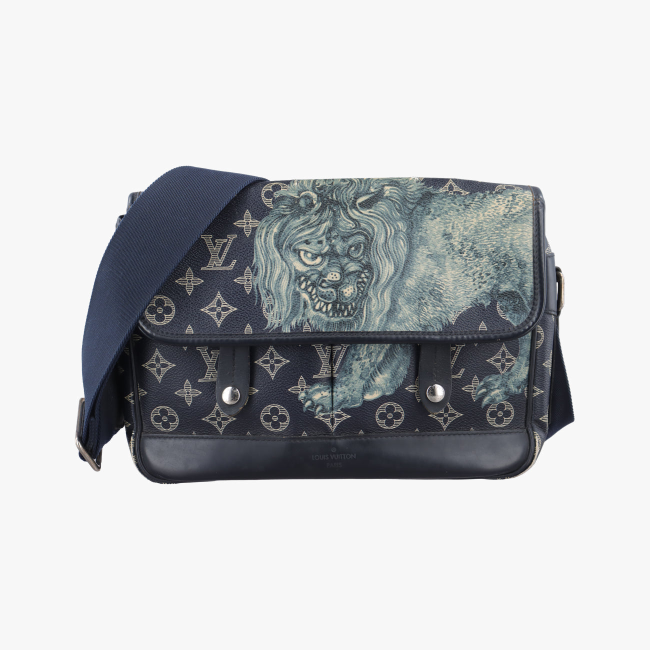 Pre-owned Louis Vuitton Messenger PM navy Monogram Savane M54248 shoulderbag | stylenewstar