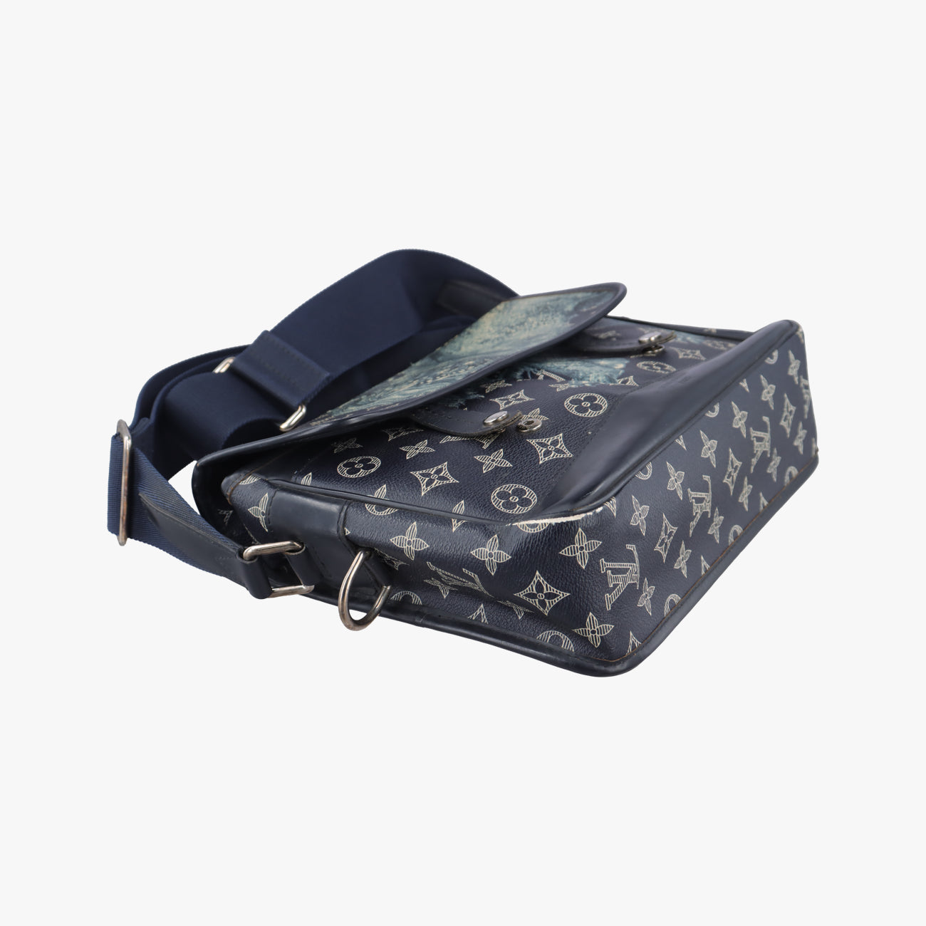 Pre-owned Louis Vuitton Messenger PM navy Monogram Savane M54248 shoulderbag | stylenewstar