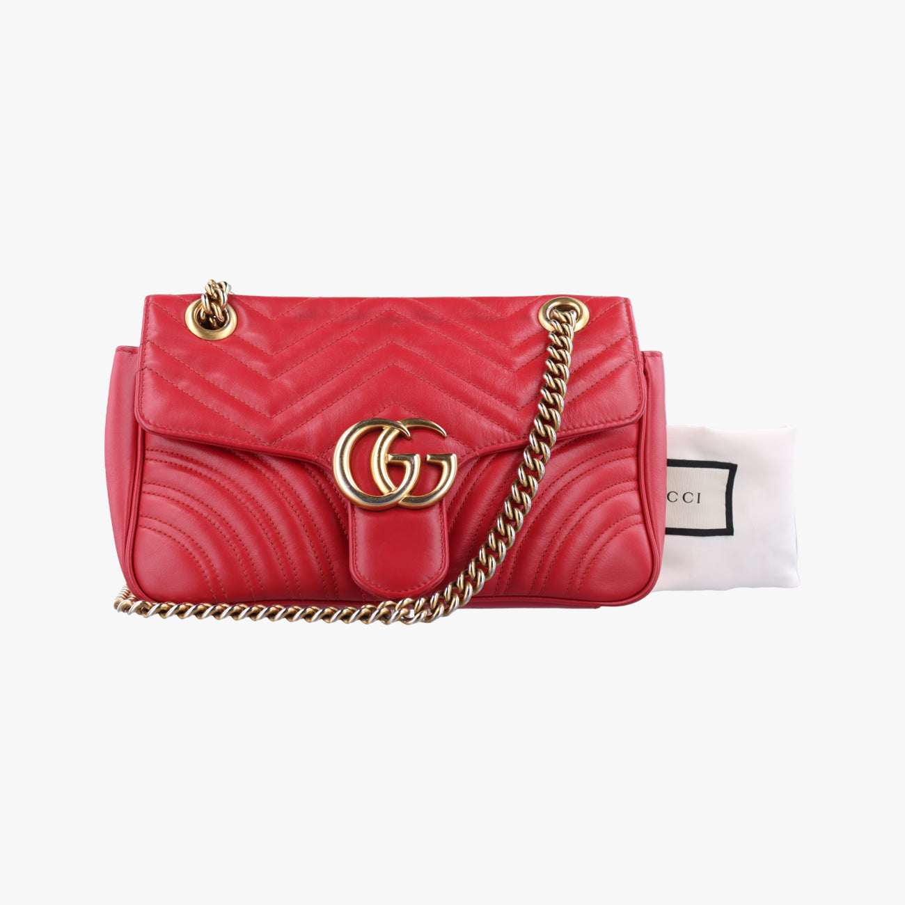 Vintage Gucci GG Marmont Red Leather 443497 shoulderbag | stylenewstar