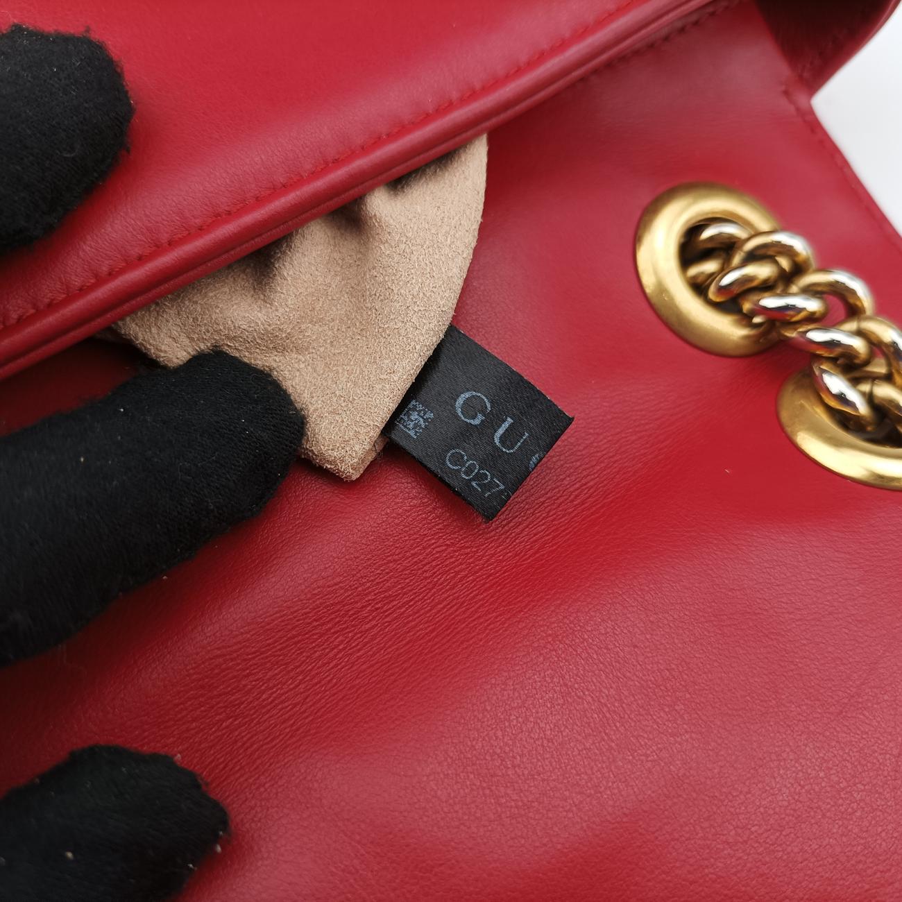 Vintage Gucci GG Marmont Red Leather 443497 shoulderbag | stylenewstar