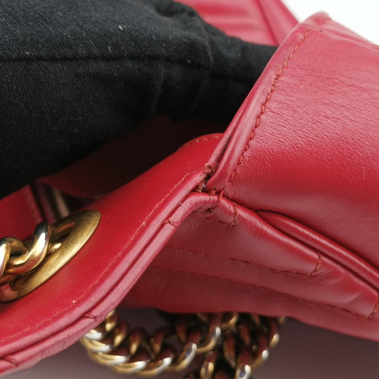 Vintage Gucci GG Marmont Red Leather 443497 shoulderbag | stylenewstar