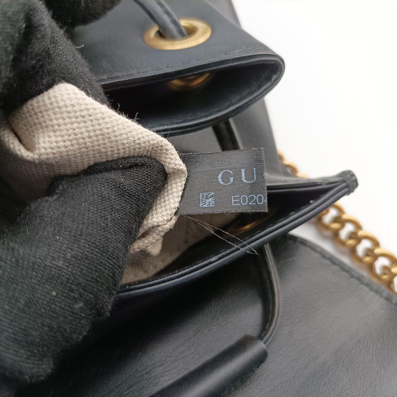Vintage Gucci GG Marmont Black×Multicolour Leather 432265 backpack/rucksack | stylenewstar