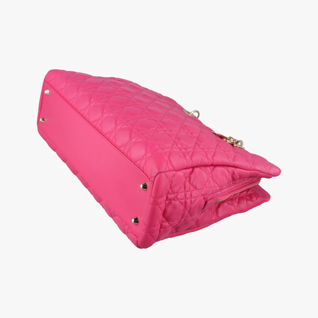 Secondhand Christian Dior Cannage Dior Soft Shopping Rose lambskin  handbag | stylenewstar