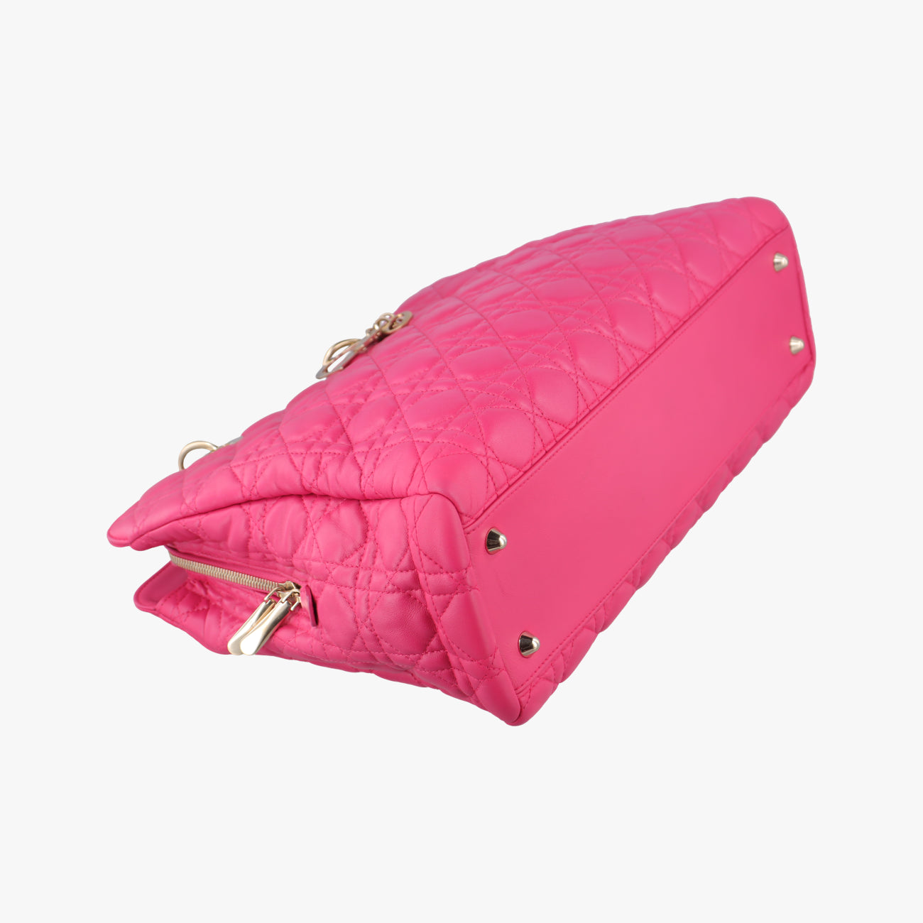 Secondhand Christian Dior Cannage Dior Soft Shopping Rose lambskin  handbag | stylenewstar