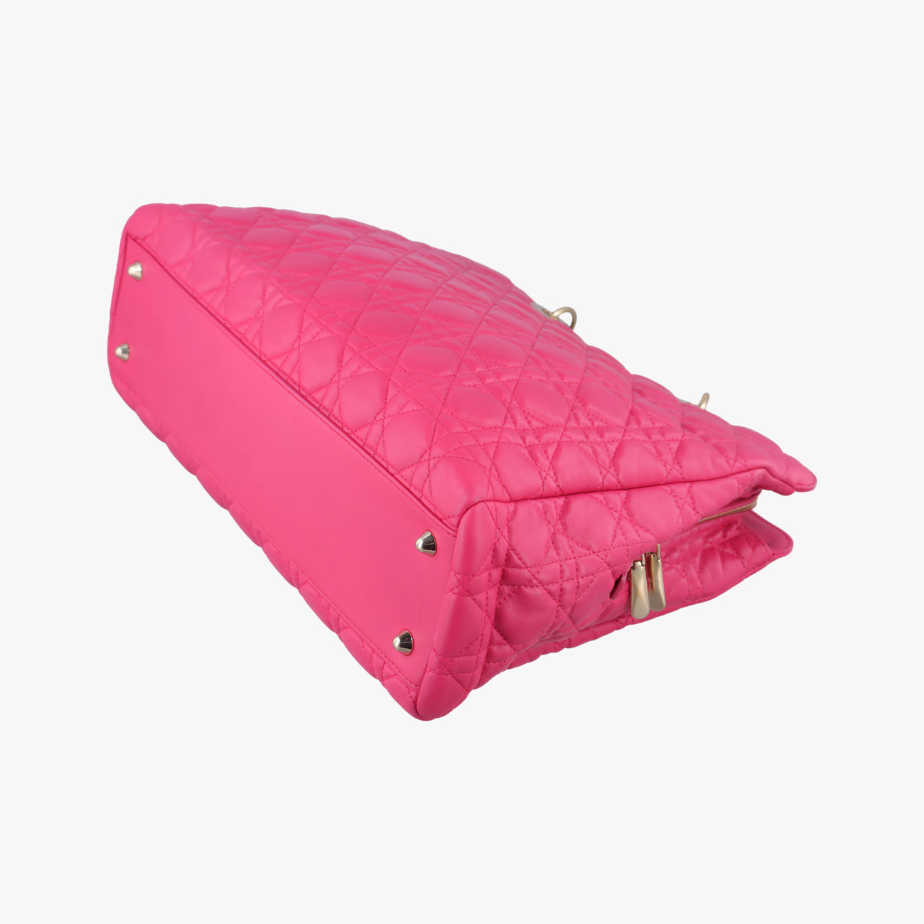 Secondhand Christian Dior Cannage Dior Soft Shopping Rose lambskin  handbag | stylenewstar