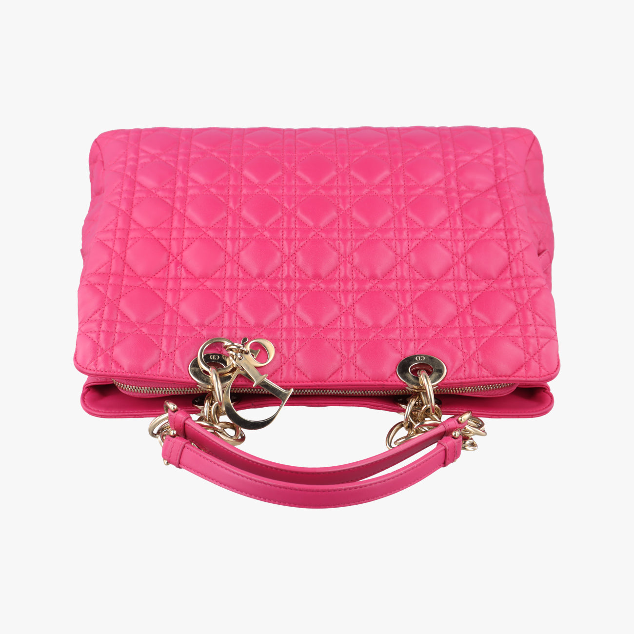 Secondhand Christian Dior Cannage Dior Soft Shopping Rose lambskin  handbag | stylenewstar