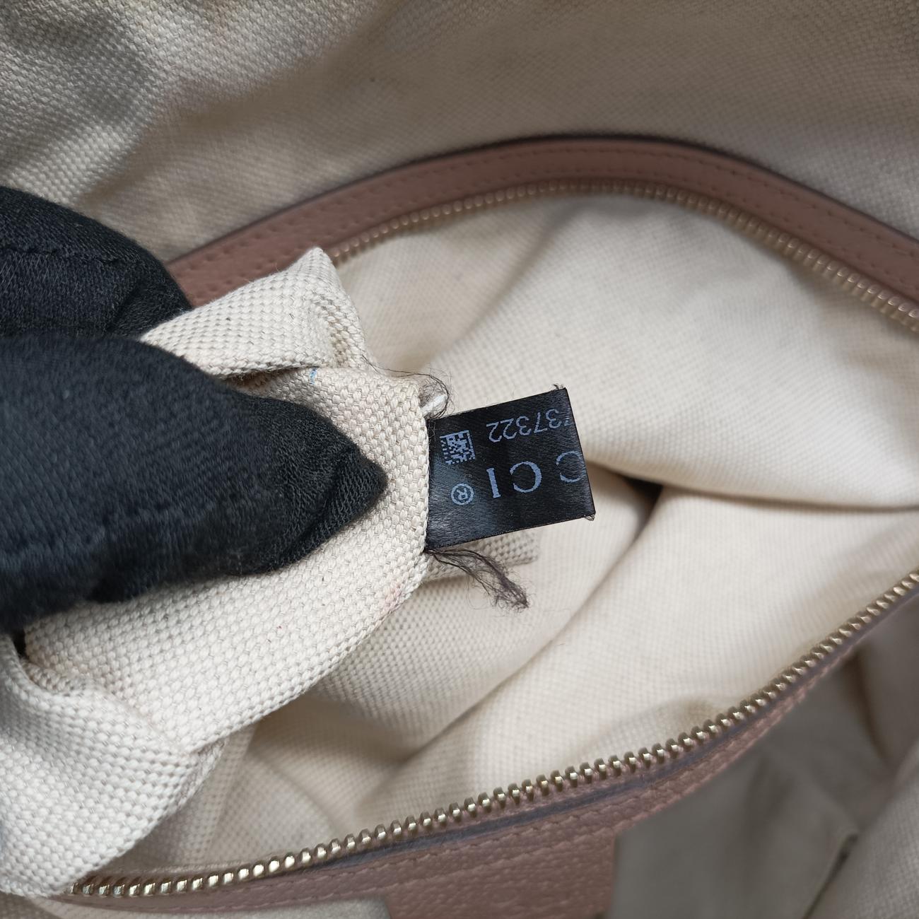 Pre-owned Gucci Guccissima Bree Beige×pink canvas x leather 323673 handbag | stylenewstar