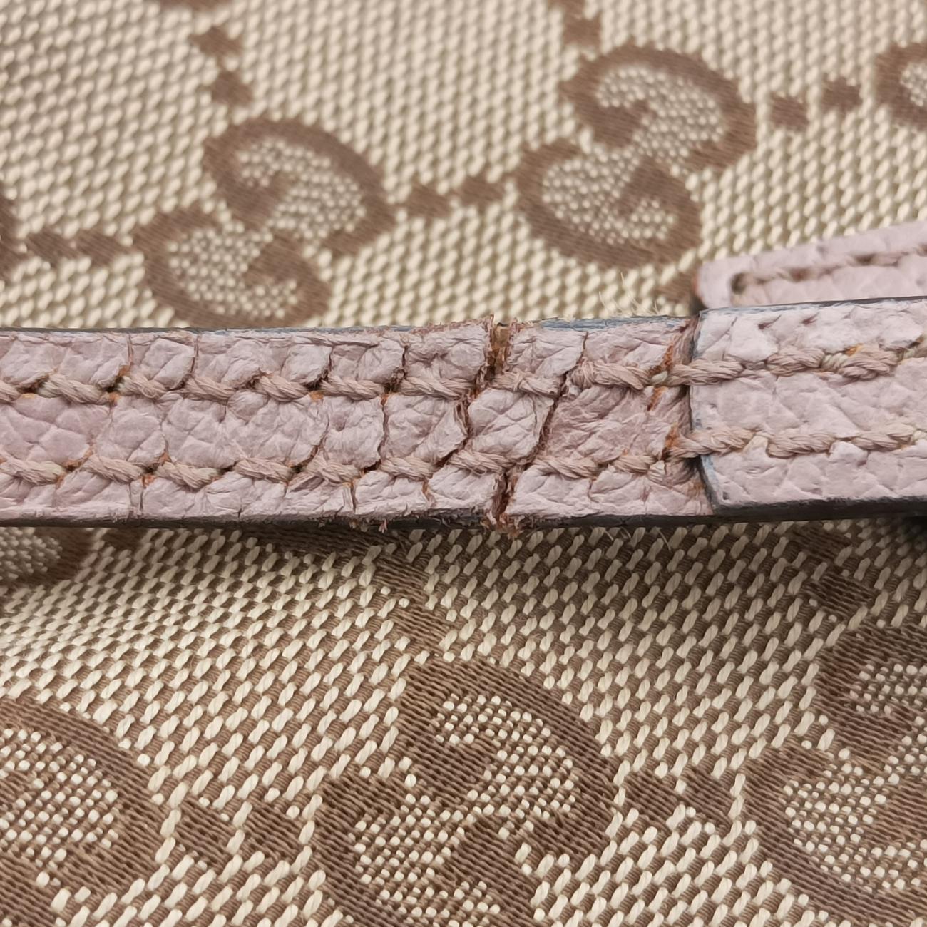 Pre-owned Gucci Guccissima Bree Beige×pink canvas x leather 323673 handbag | stylenewstar