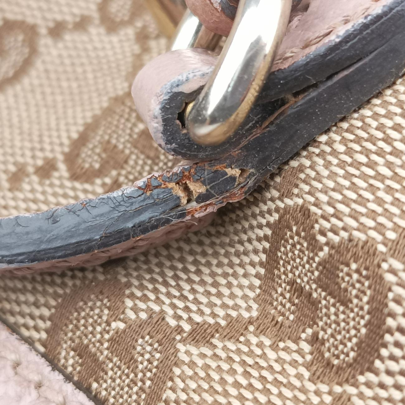 Pre-owned Gucci Guccissima Bree Beige×pink canvas x leather 323673 handbag | stylenewstar