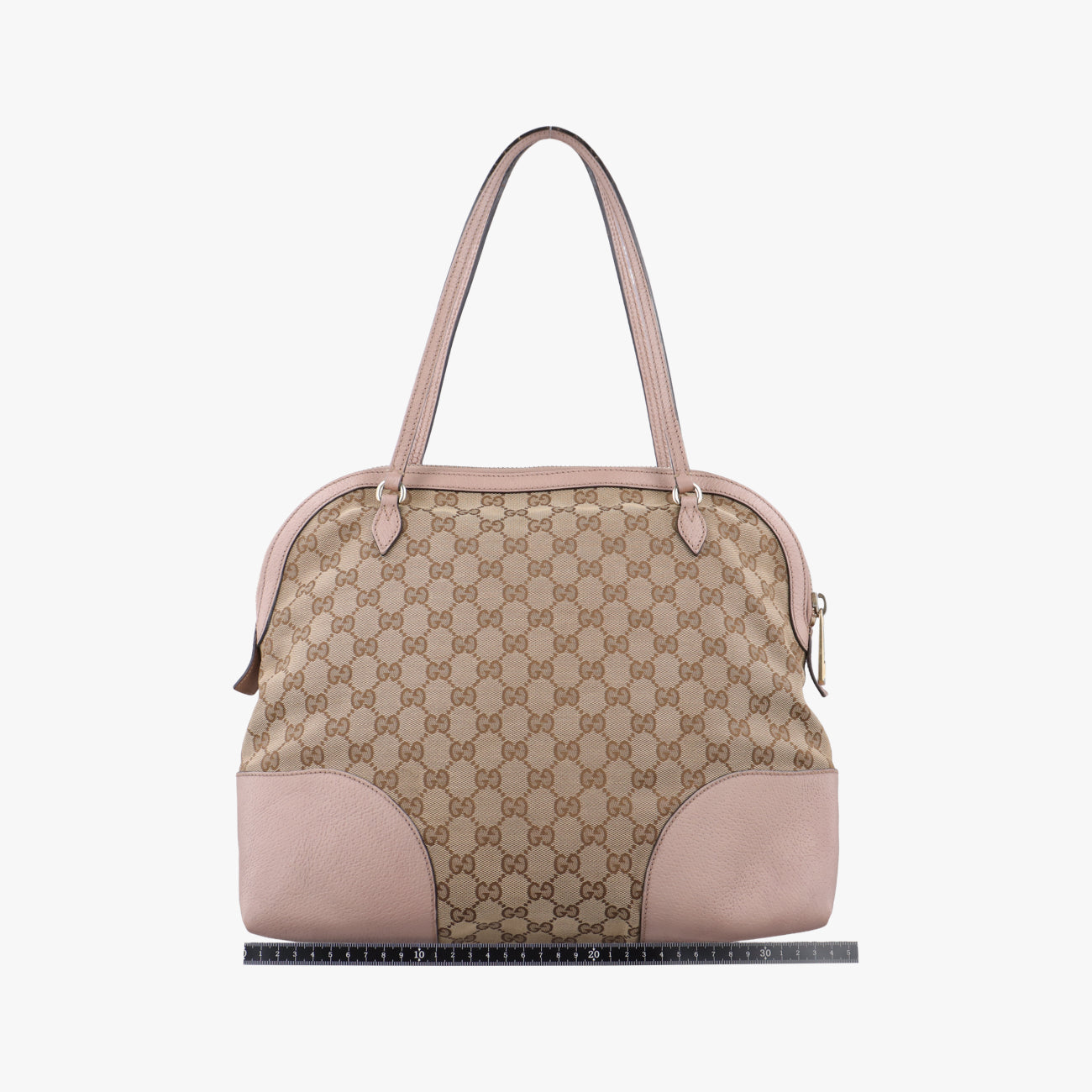 Pre-owned Gucci Guccissima Bree Beige×pink canvas x leather 323673 handbag | stylenewstar