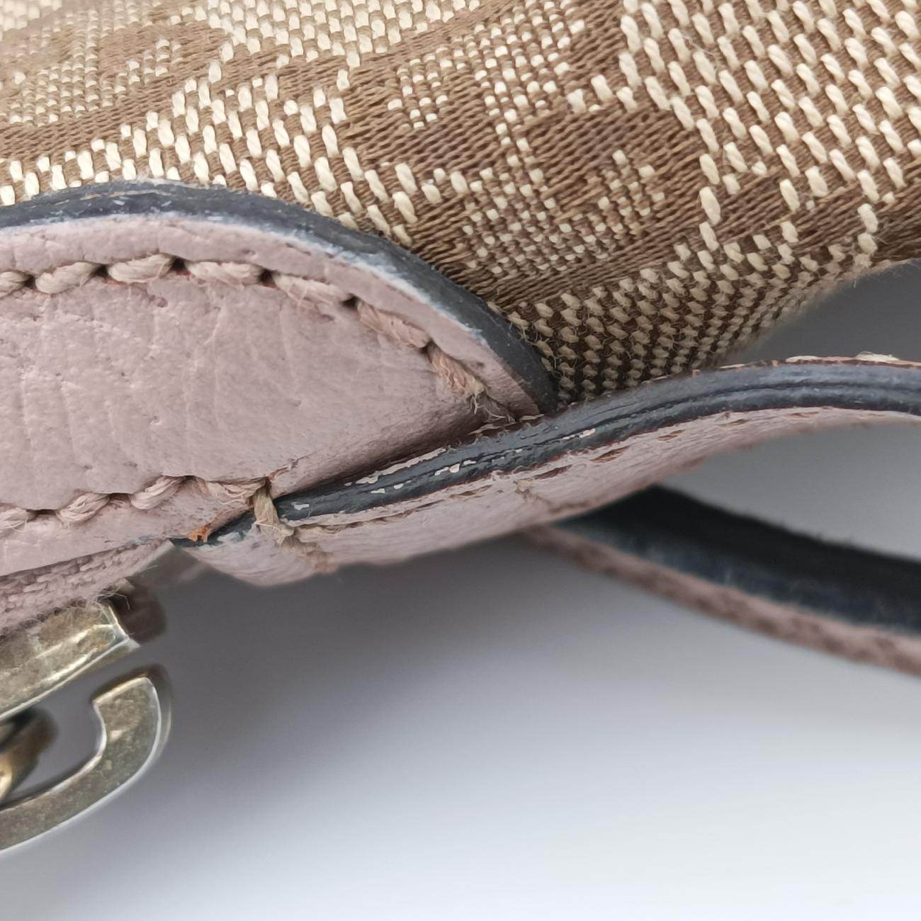 Pre-owned Gucci Guccissima Bree Beige×pink canvas x leather 323673 handbag | stylenewstar