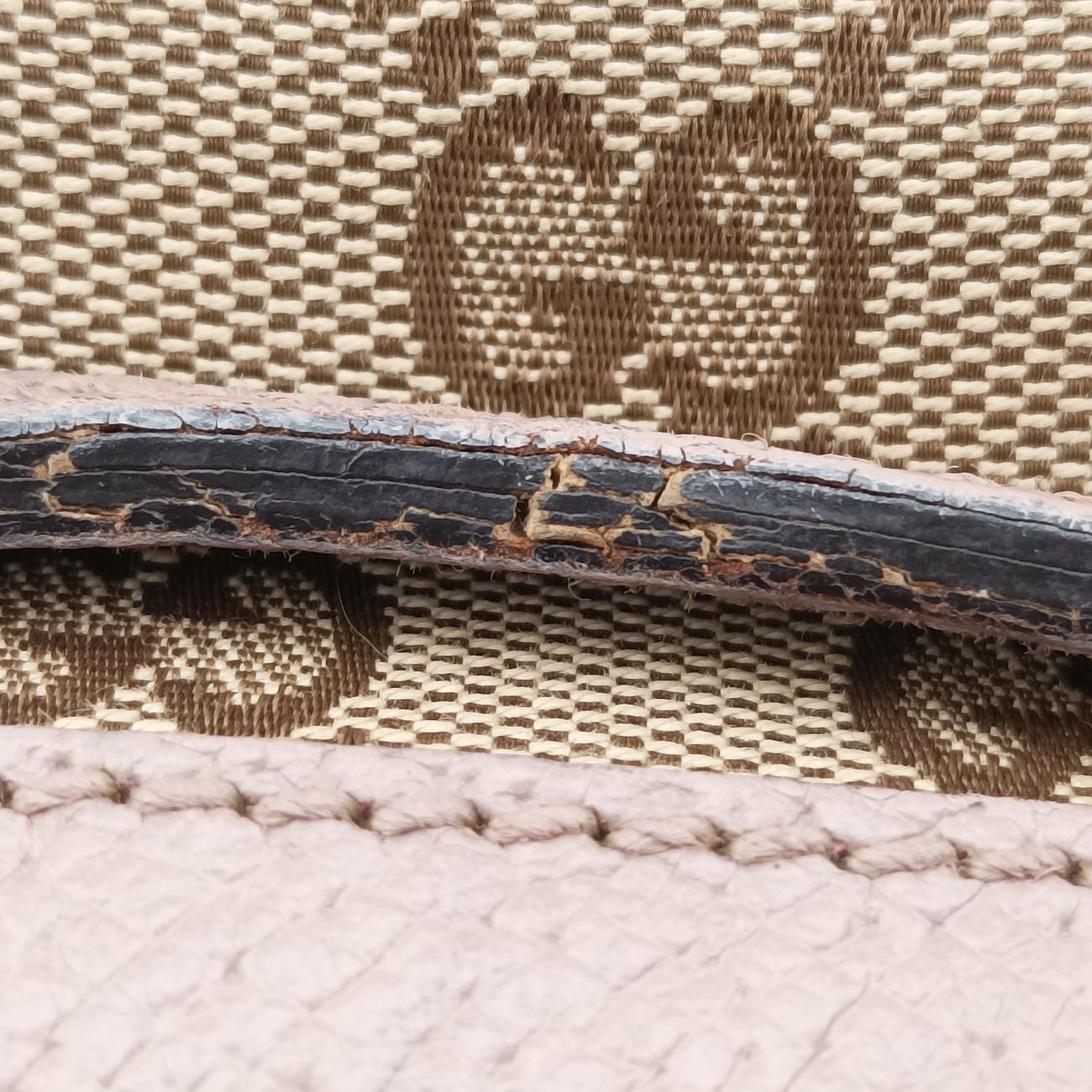 Pre-owned Gucci Guccissima Bree Beige×pink canvas x leather 323673 handbag | stylenewstar