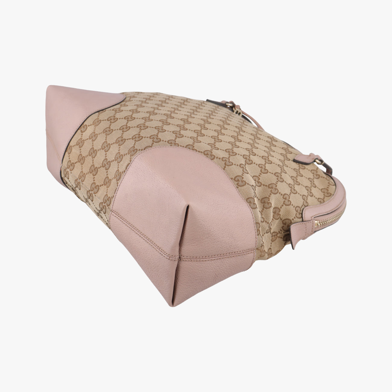 Pre-owned Gucci Guccissima Bree Beige×pink canvas x leather 323673 handbag | stylenewstar