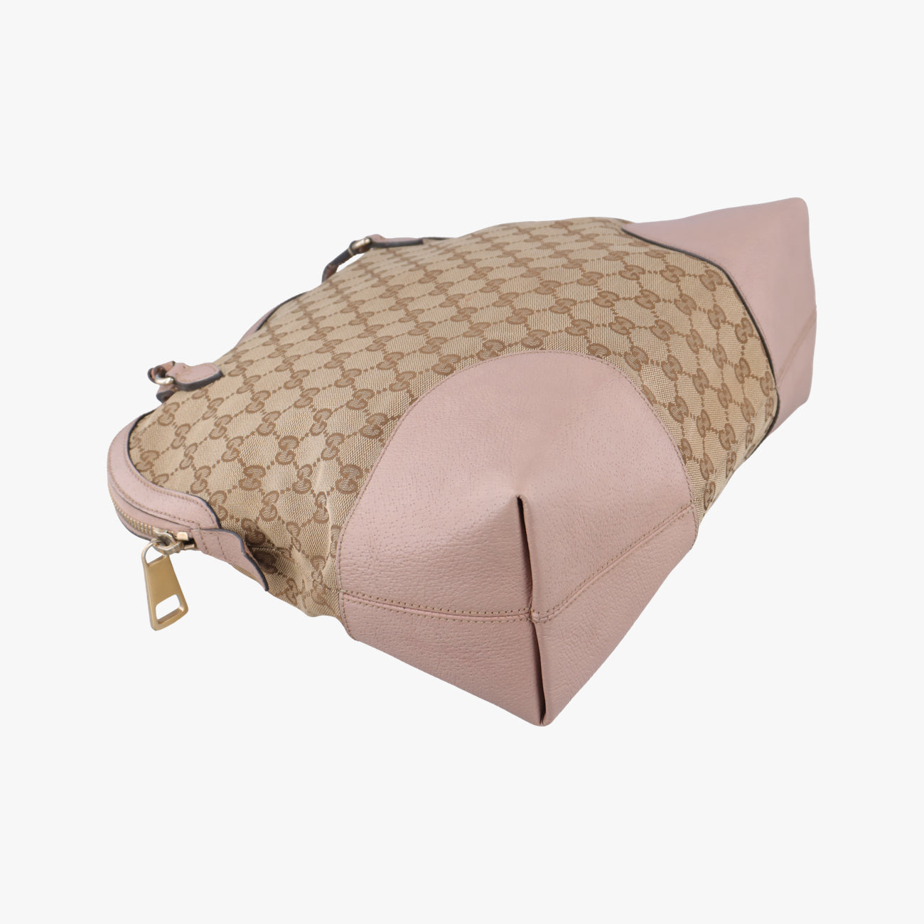 Pre-owned Gucci Guccissima Bree Beige×pink canvas x leather 323673 handbag | stylenewstar