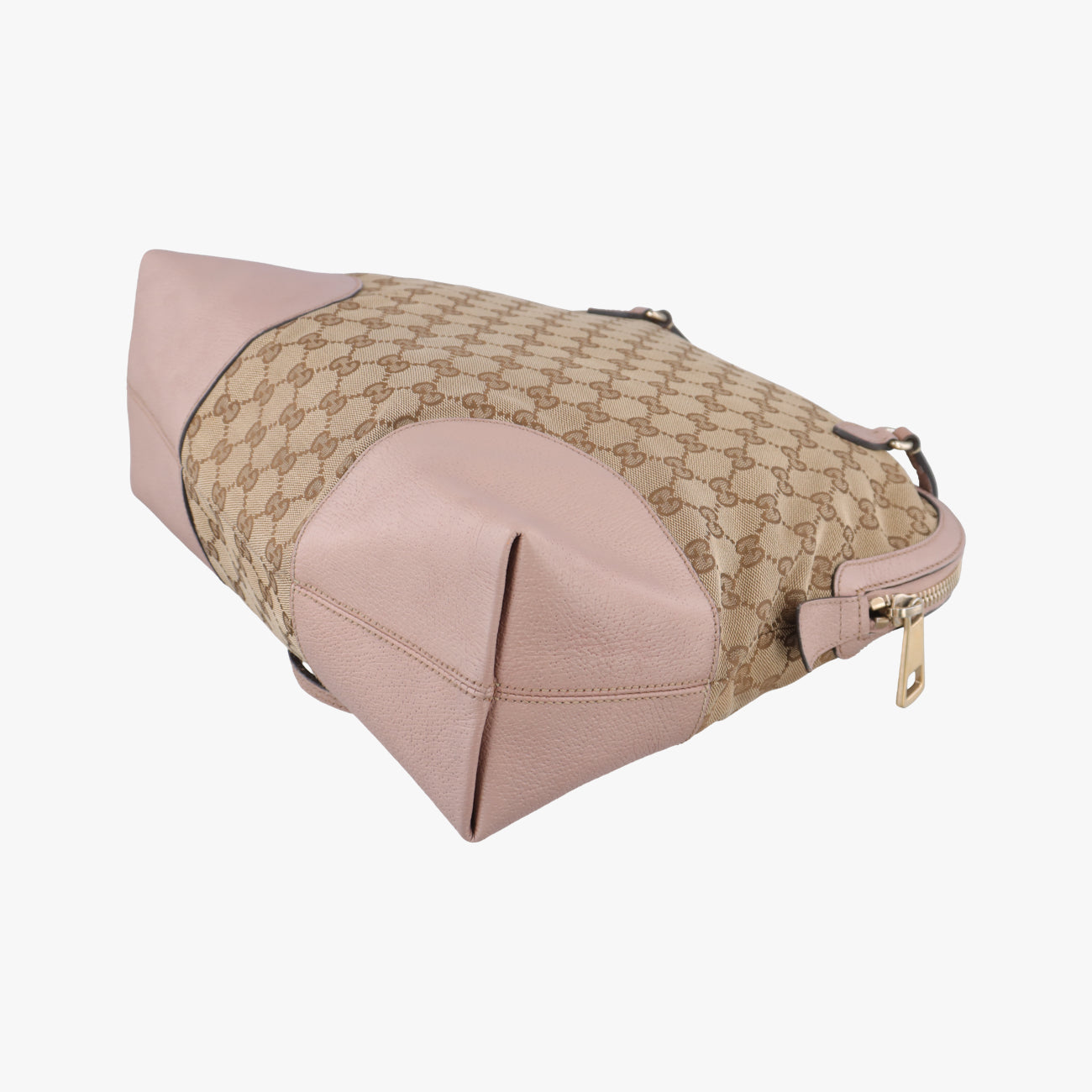 Pre-owned Gucci Guccissima Bree Beige×pink canvas x leather 323673 handbag | stylenewstar