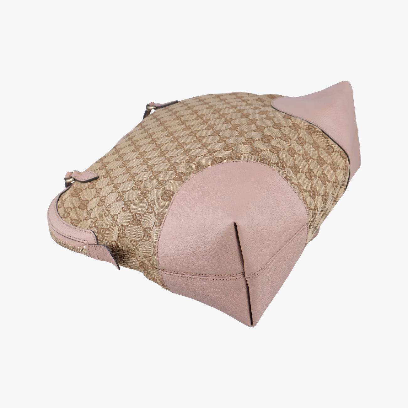 Pre-owned Gucci Guccissima Bree Beige×pink canvas x leather 323673 handbag | stylenewstar