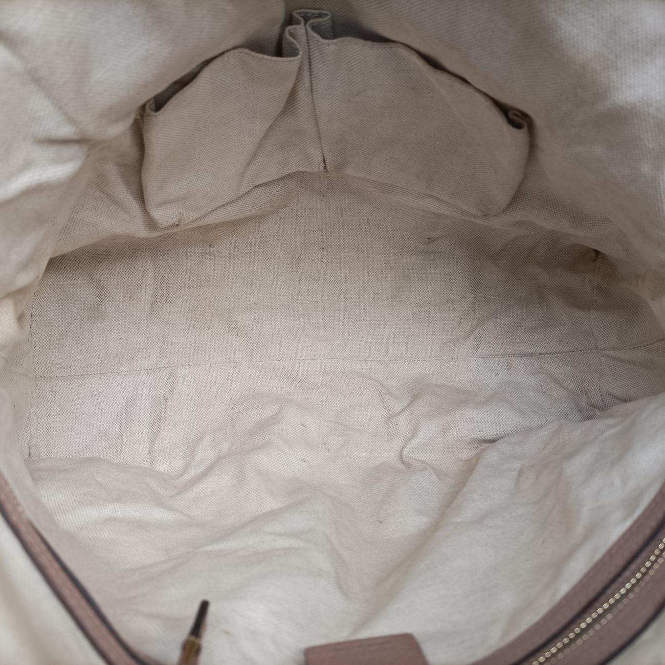 Pre-owned Gucci Guccissima Bree Beige×pink canvas x leather 323673 handbag | stylenewstar