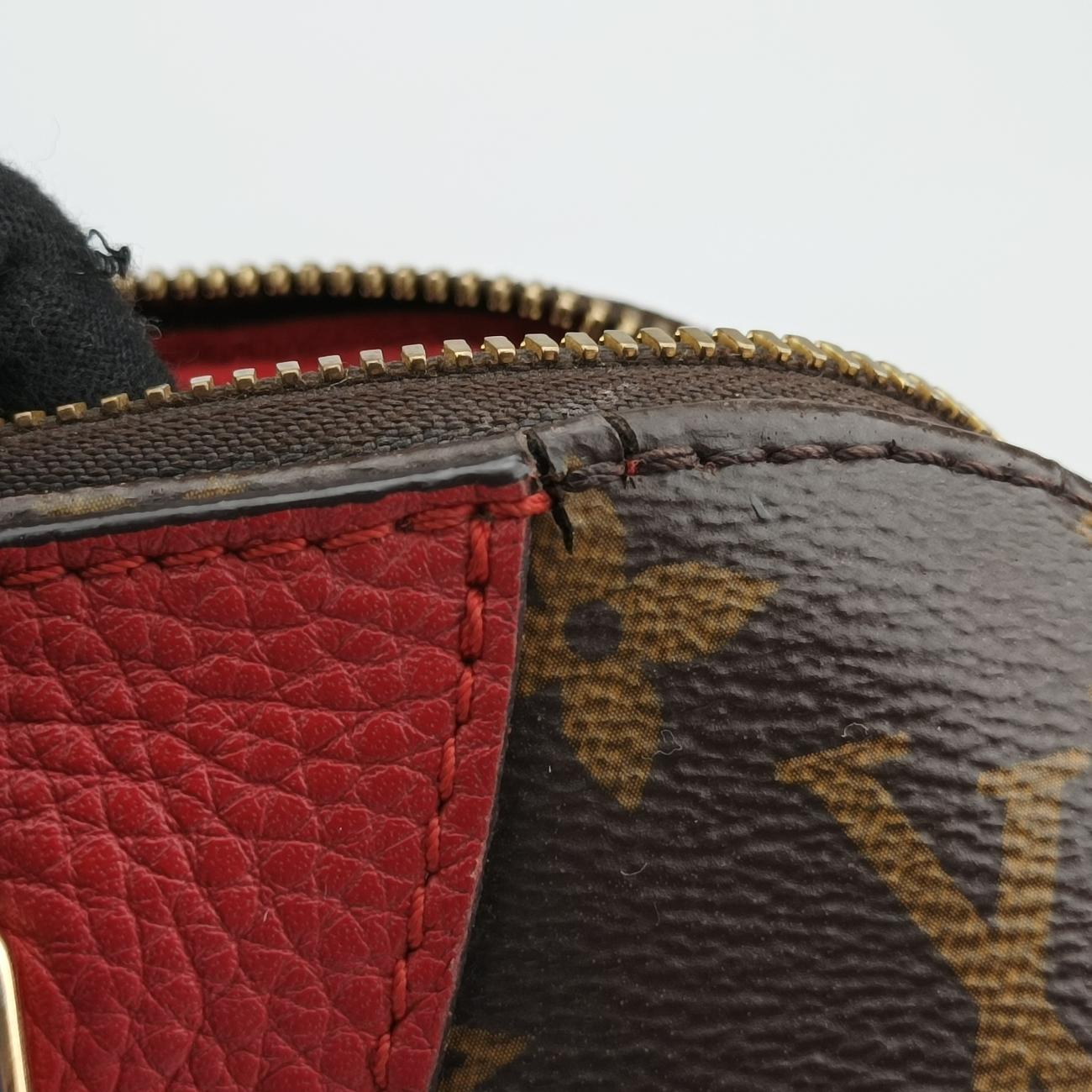 Pre-owned Louis Vuitton RETIRO PM brown×CERISE Monogram Canvas×calf leather M40546 shoulderbag | stylenewstar