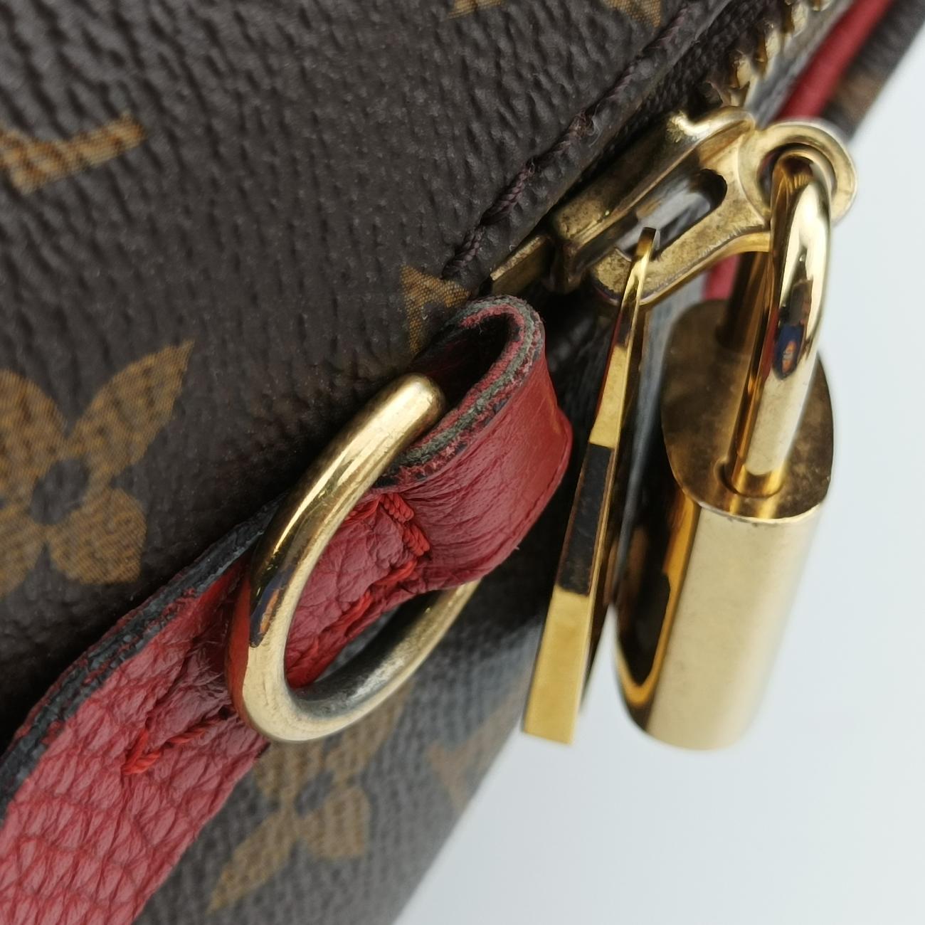 Pre-owned Louis Vuitton RETIRO PM brown×CERISE Monogram Canvas×calf leather M40546 shoulderbag | stylenewstar