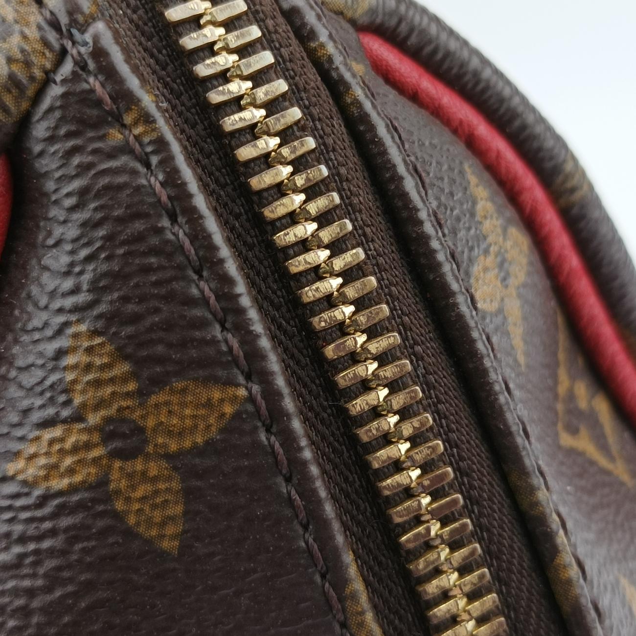 Pre-owned Louis Vuitton RETIRO PM brown×CERISE Monogram Canvas×calf leather M40546 shoulderbag | stylenewstar