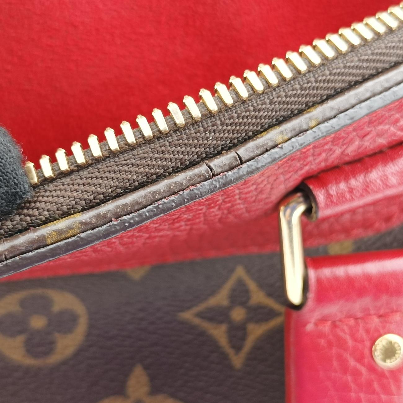 Pre-owned Louis Vuitton RETIRO PM brown×CERISE Monogram Canvas×calf leather M40546 shoulderbag | stylenewstar