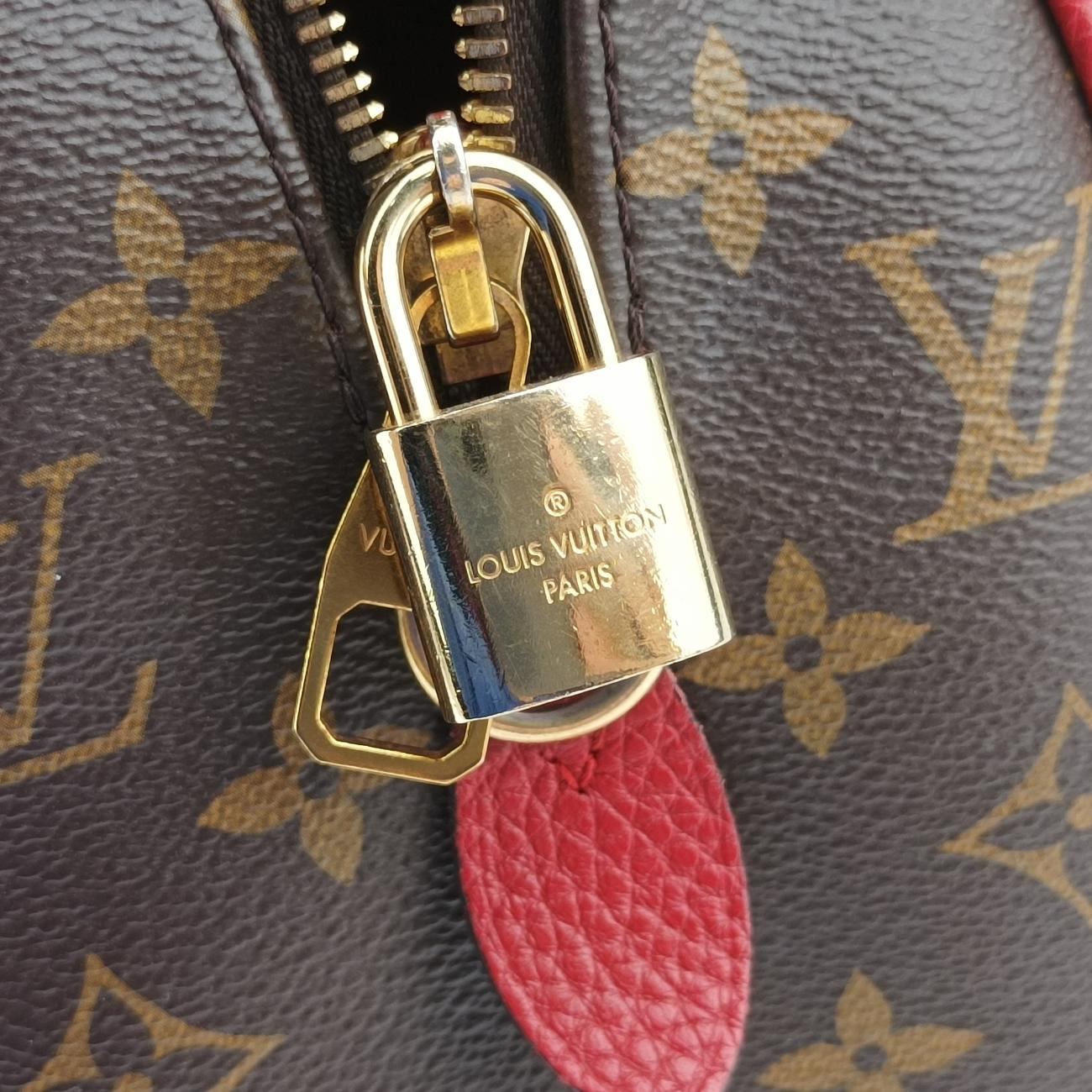 Pre-owned Louis Vuitton RETIRO PM brown×CERISE Monogram Canvas×calf leather M40546 shoulderbag | stylenewstar