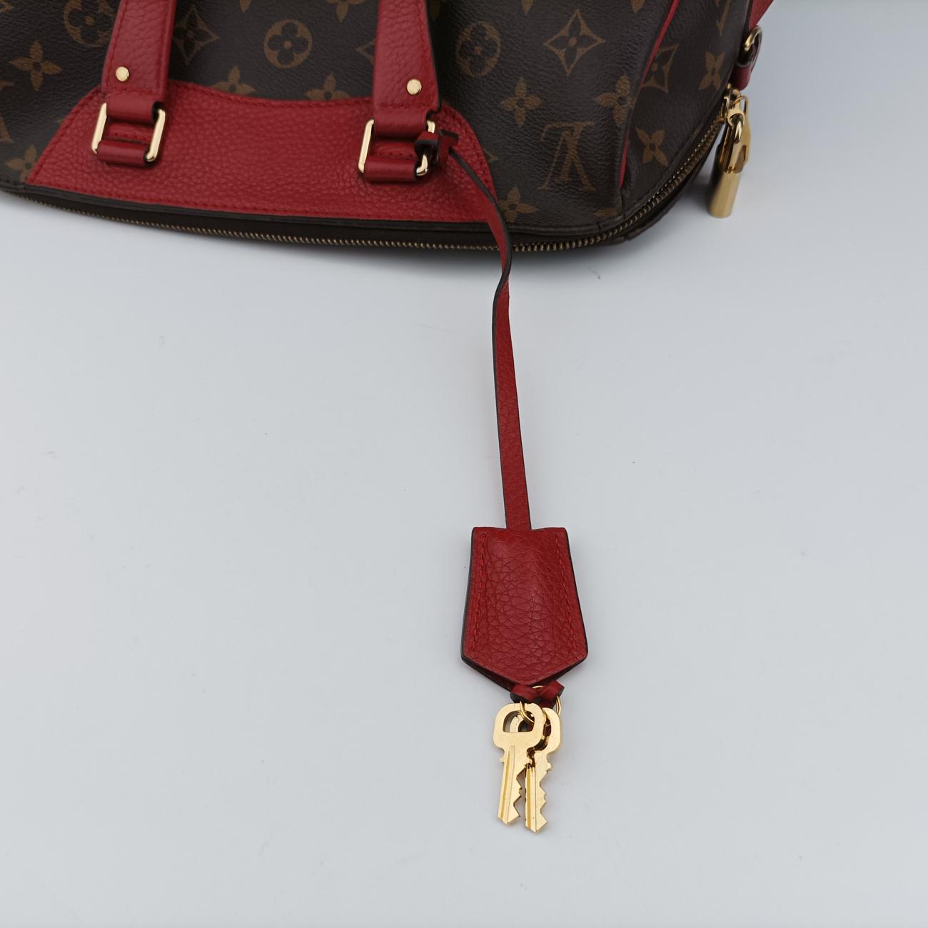 Pre-owned Louis Vuitton RETIRO PM brown×CERISE Monogram Canvas×calf leather M40546 shoulderbag | stylenewstar
