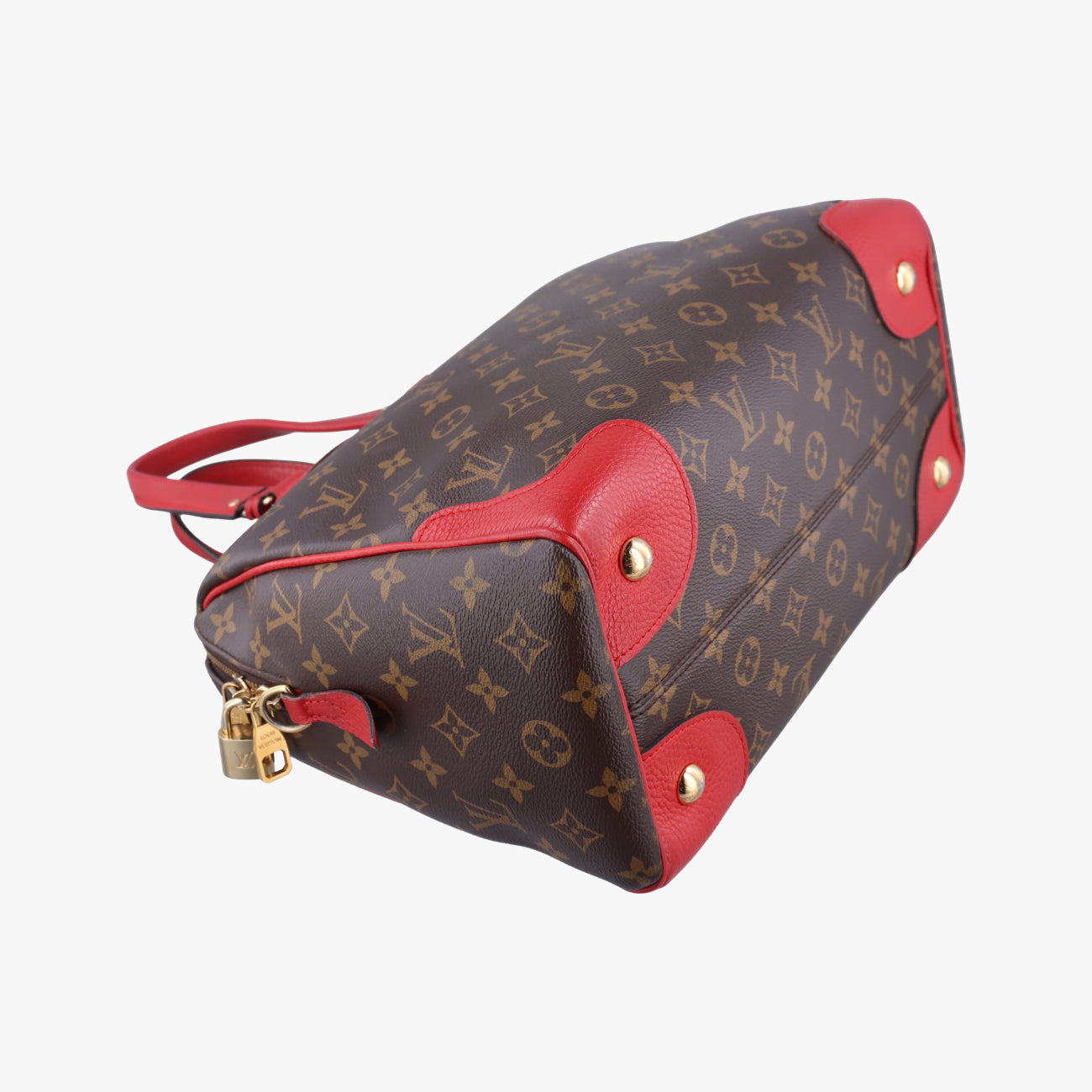 Pre-owned Louis Vuitton RETIRO PM brown×CERISE Monogram Canvas×calf leather M40546 shoulderbag | stylenewstar