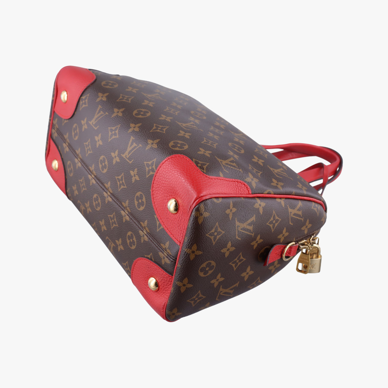 Pre-owned Louis Vuitton RETIRO PM brown×CERISE Monogram Canvas×calf leather M40546 shoulderbag | stylenewstar
